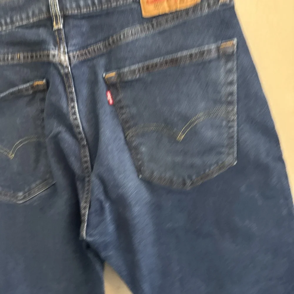 Levis 505 Regular Fit Dark Wash Indigo Straight Leg Jeans Mens 36x30 Stretch